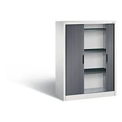 C + P Rollladenschrank Omnispace, 3 OH, abschliessbar, B 1000 x T 420 x H 1345 mm, Stahl, lichtgrau/schwarzgrau