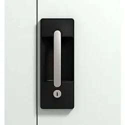 C+P Schloss Ergo-Lock, Zylinderschloss für Akkuladeschränke Serie Acurado, als Hauptschliessanlage, 3-Riegel-Verschluss, Muldengriff, mit 2 Schlüsseln