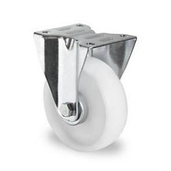 CASCOO Bockrolle N0N0, mit Rad-ø 200 mm x B 50 mm, Polyamid-Felge, Polyamid-Lauffläche, natur/weiss, Rollenlager, bis 300 kg