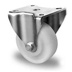 CASCOO Bockrolle V0Z0, mit Rad-ø 100 mm x B 37 mm, Polyamid-Felge, Polyamid-Lauffläche, natur/weiss, Doppelkugellager, bis 500 kg