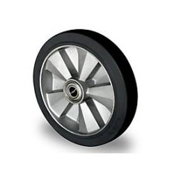 CASCOO Einbaurad BAF4, mit Rad-ø 250 mm x B 50 mm, Aluminium-Felge, Elastik-Lauffläche, schwarz, Doppelkugellager, bis 500 kg