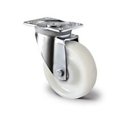 CASCOO Lenkrolle Z0Z0, mit Rad-ø 125 mm x B 50 mm, Polyamid-Felge, Polyamid-Lauffläche, natur/weiss, Doppelkugellager, bis 500 kg