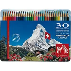 CARAN D'ACHE Farbstifte Prismalo 3mm 999.330 ass. in Metallsch. 30 St&uuml;ck