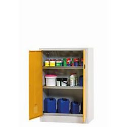 Chemikalienschrank  asecos CF-CLASSIC, Flügeltüren, Front Sicherheitsgelb, B 950 x T 500 x H 1400 mm