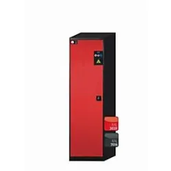 Chemikalienschrank  asecos CS-CLASSIC, Flügeltür, Anschlag links, Front Verkehrsrot, B 545 x T 520 x H 1950 mm