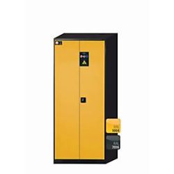 Chemikalienschrank  asecos CS-CLASSIC, Flügeltüren, Front Sicherheitsgelb, B 810 x T 520 x H 1950 mm