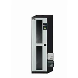 Chemikalienschrank  asecos CS-CLASSIC-G, Flügeltür mit Glasausschnitt, Anschlag links, Front Lichtgrau, B 545 x T 520 x H 1950 mm