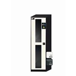 Chemikalienschrank  asecos CS-CLASSIC-G, Flügeltür mit Glasausschnitt, Anschlag links, Front Reinweiss, B 545 x T 520 x H 1950 mm