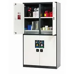 Chemikalienschrank  asecos CS-CLASSIC-MultiRisk, Flügeltüren, Front Reinweiss, B 1055 x T 520 x H 1950 mm