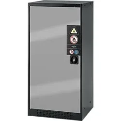 Chemikalienschrank, Flügeltür, 2 Auszugswannen, 545x520x1105 mm, silber