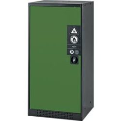 Chemikalienschrank, Flügeltür, 2 Böden, 545x520x1105 mm, resedagrün