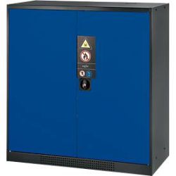 Chemikalienschrank, Flügeltür, 2 Böden, 1055x520x1105 mm, enzianblau