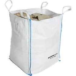 Containersack Schäfer Shop Genius Big Bag, oben offen, bis 1,5 t, 4 Hebeschlaufen, 1 Stück, B 900 x T 900 x H 1200 mm, weiss