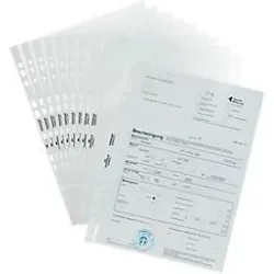 DURABLE Premium Prospekthüllen A4 Glasklar Transparent 80 Mikron Polypropylen Oben 11 Löcher 100 Stück