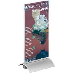 DURABLE Tischaufsteller 8587-19 DIN 1/3 A4 Transparent Acryl, Aluminium 10,7 x 8,5 x 23,7 cm