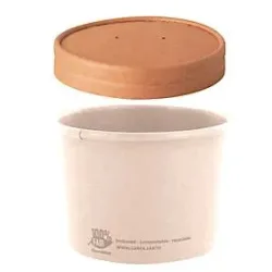 Deckel Papstar pure, für Suppenbecher, Ø 115 mm, 25 Stk., kompostierbar, Frischfaser-Karton, braun