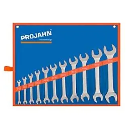 Doppelmaulschlüssel-Satz Projahn, 11-teilig, metrisch 6 x 7-30 x 32 mm, Chrom-Vanadium-Stahl, in Rolltasche