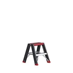 Doppelstufenstehleiter Professional Topline, Aluminium, 2x2 Stufen, schwarz