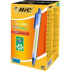 BIC Kugelschreiber Ecolution Clic Stic 0.4 mm Blau 50 Stück