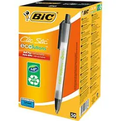BIC Kugelschreiber Ecolution Clic Stic 0.4 mm Schwarz 50 Stück