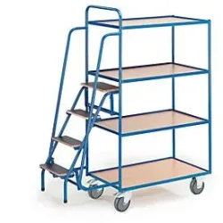 Etagenwagen mit Trittstufen, 4 Etagen