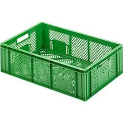 Euro Box Obst-und Gemüsekasten, lebensmittelecht, Inhalt 33,9 L, durchbrochene Version, grün