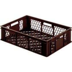 Euro Box Bäcker-Kasten, lebensmittelecht, Inhalt 75 L, durchbrochene Version, braun