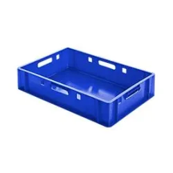Euro Box Fleischkasten, lebensmittelecht, Inhalt 25,3 L, geschlossene Version, blau