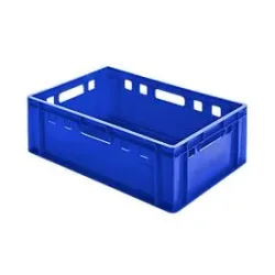 Euro Box Fleischkasten, lebensmittelecht, Inhalt 35,3 L, geschlossene Version, blau