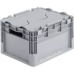 Euro Box Leichtbehälter ELB 4220, aus PP, Inhalt 20,4 L, mit Deckel, grau