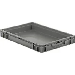 Euro Box Serie EF 6070, aus PP, Inhalt 14,3 L, geschlossene Wände, Unterfassgriff, grau