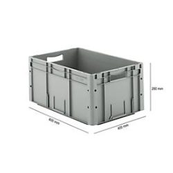 Euro Box Serie LTF 6280, aus PP, Inhalt 53,8 L, Durchfassgriff, grau