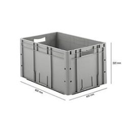 Euro Box Serie LTF 6320, aus PP, Inhalt 62,7 L, Durchfassgriff, grau