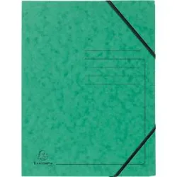 Exacompta Eckspannmappe, DIN A4, mit Gummizug, beschriftbar, Colorspan-Karton, 355 g/m², grün