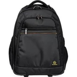 Exacompta Exactive® Businessrucksack mit Rollen, 18?l, für Laptops bis 15,6?, TSA-Schloss, Trolleygriff, RPET, Handgepäckformat, schwarz