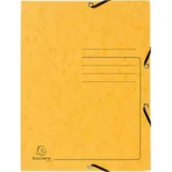 Exacompta Sammelmappe, DIN A4, mit Gummizug, 3 Klappen, beschriftbar, Colorspan-Karton, 355 g/m², gelb
