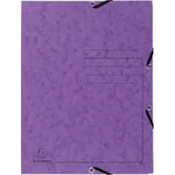Exacompta - Sammelmappe mit Gummizug und 3 Klappen aus Colorspan-Karton 355g/m2 - A4 - x 25, A4, Violett