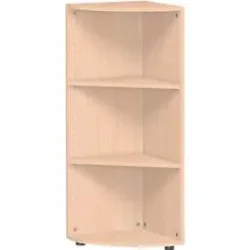 Eckabschlussregal PALENQUE, 3 OH, B 400 x T 400 x H 1104 mm, Buche