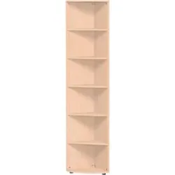 Eckabschlussregal PALENQUE, 6 OH, B 400 x T 400 x H 2160 mm, Buche