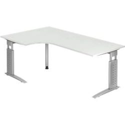 Schreibtisch Office Grau Holz 200 cm Höhenverstellbar (manuell) - Material: Holzwerkstoff - Schreibtisch