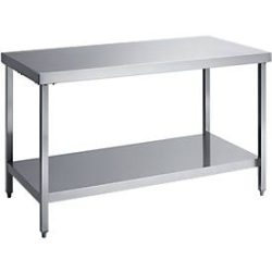 Edelstahl-Arbeitstisch, mit Boden, 1800 x 600 x 850 mm