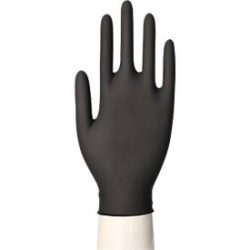 Einmalhandschuhe WORK-INN, für links & rechts, puderfrei, nicht steril, lebensmittelgeeignet, Grösse L, Naturlatex, schwarz, 100 Stück