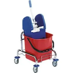 Einfach-Fahreimer Chrom I, 1x 25 Liter, Mopp-Presse
