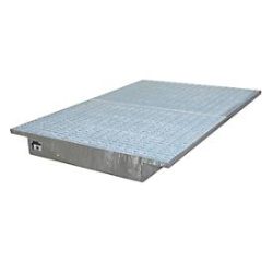 Bauer® Einhänge-Auffangwanne aus Stahl, inkl. Gitterrost, für Trägerlänge 1.800 mm, feuerverzinkt
