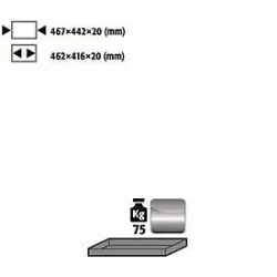 Fachboden Standard für asecos Sicherheitsschränke der UB90 Serie, Edelstahl 1.4301, B 467 x T 422 x H 20 mm, bis 30 kg