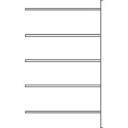 Fachbodenregal SSI Schäfer R3000, Anbauregal, 5 verzinkte Böden, Tiefe 500 mm, Fachlast 150 kg, B 1315 x H 1960 mm