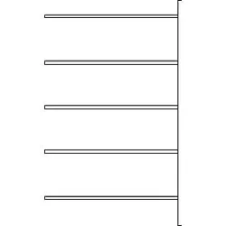 Fachbodenregal SSI Schäfer R3000, Anbauregal, 5 verzinkte Böden, Tiefe 600 mm, Fachlast 250 kg, B 1345/1315 x H 1960 mm