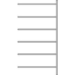 Fachbodenregal SSI Schäfer R3000, Anbauregal, 6 beschicht. Böden, Tiefe 500 mm, Fachlast 250 kg, B 1345/1315 x H 2490 mm