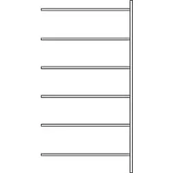 Fachbodenregal SSI Schäfer R3000, Anbauregal, 6 beschicht. Böden, Tiefe 600 mm, Fachlast 250 kg, B 1345/1315 x H 2490 mm
