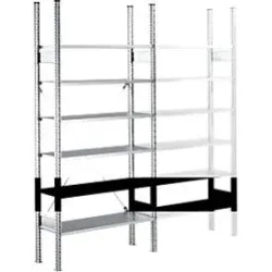 Fachbodenregal SSI Schäfer R3000, Grundregal, 5 verzinkte Böden, Tiefe 400 mm, Fachlast 150 kg, B 1345/1315 x H 1960 mm